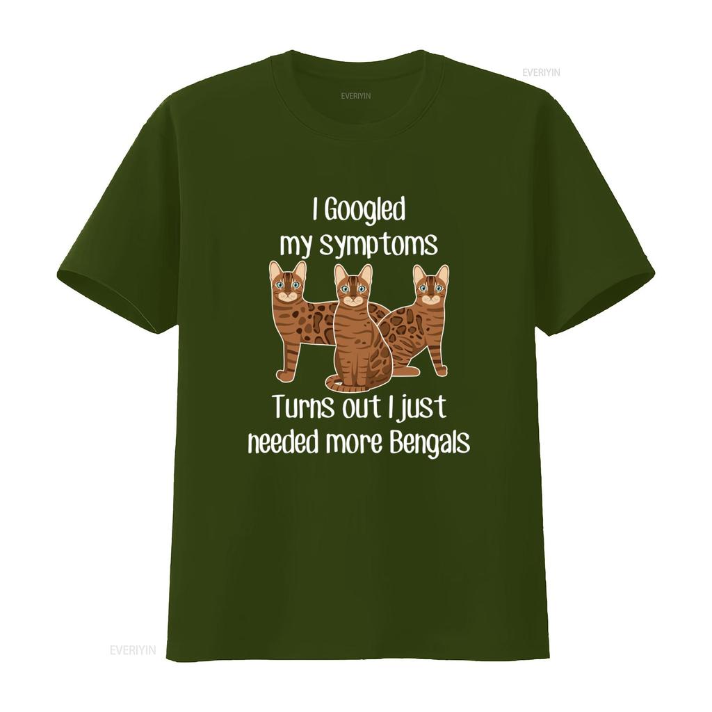 Bengal Cat T Shirt Funny Lover Design Cute Pet Mom Dad Animal I Googled Symptoms Needed More Bengals Vintage Washed