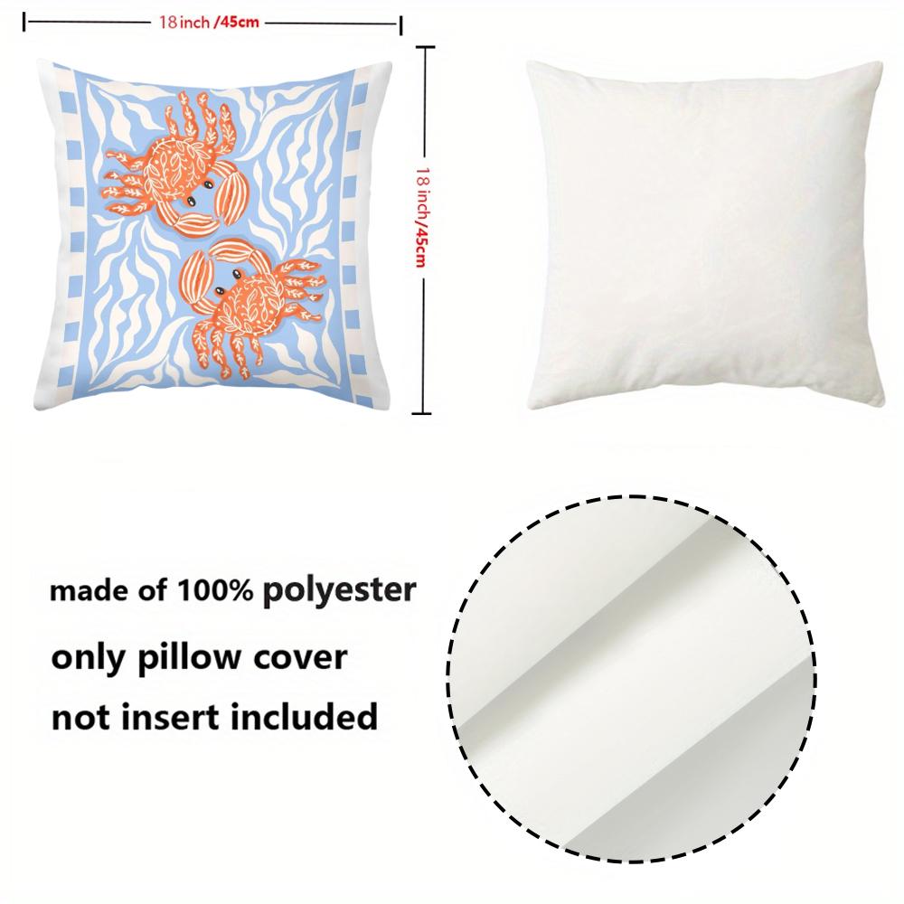 1 Pieces Blue And White Crabs Pattern Decorative Throw Pillows Polyester pillowcase sofa decorative cushion cov Headboard Pillow