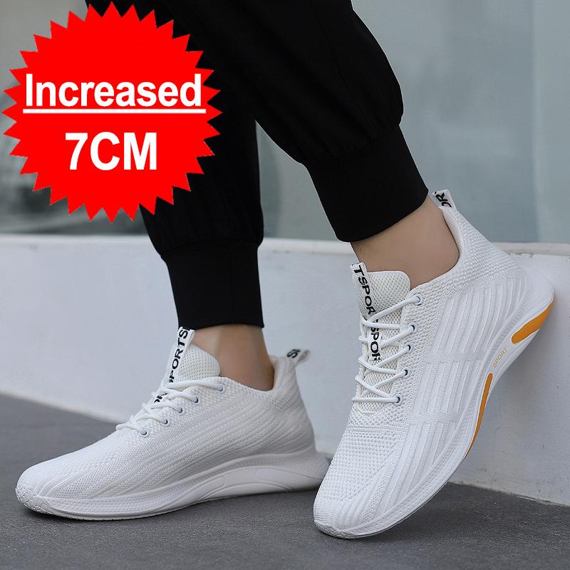 Sneakers Tall Men's Elevator Shoes For Men Leisure Height Increase Insole 7cm Casual Luxury Mesh Summer Running Shoes Skateboard