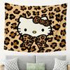 1pc Hello Kitty Black Pink Tapestry Cute Cat Cartoon Wall Hanging Polyester 2D Print Kawaii Decor for Bedroom Gift for Sanri