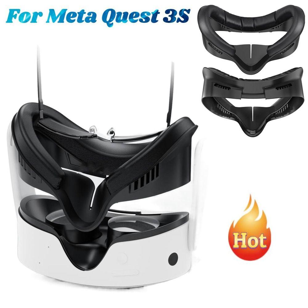 PU Leather Face Mask 3-in-1 Facial Interface Bracket Replacement Kit for Meta Quest 3S