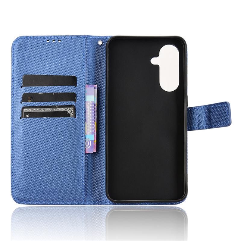 For Samsung A56 5G Cover Luxury Flip Diamond Pattern lanyard Business Wallet Case Leather for Galaxy A36 A26 A16 5G Phone Case
