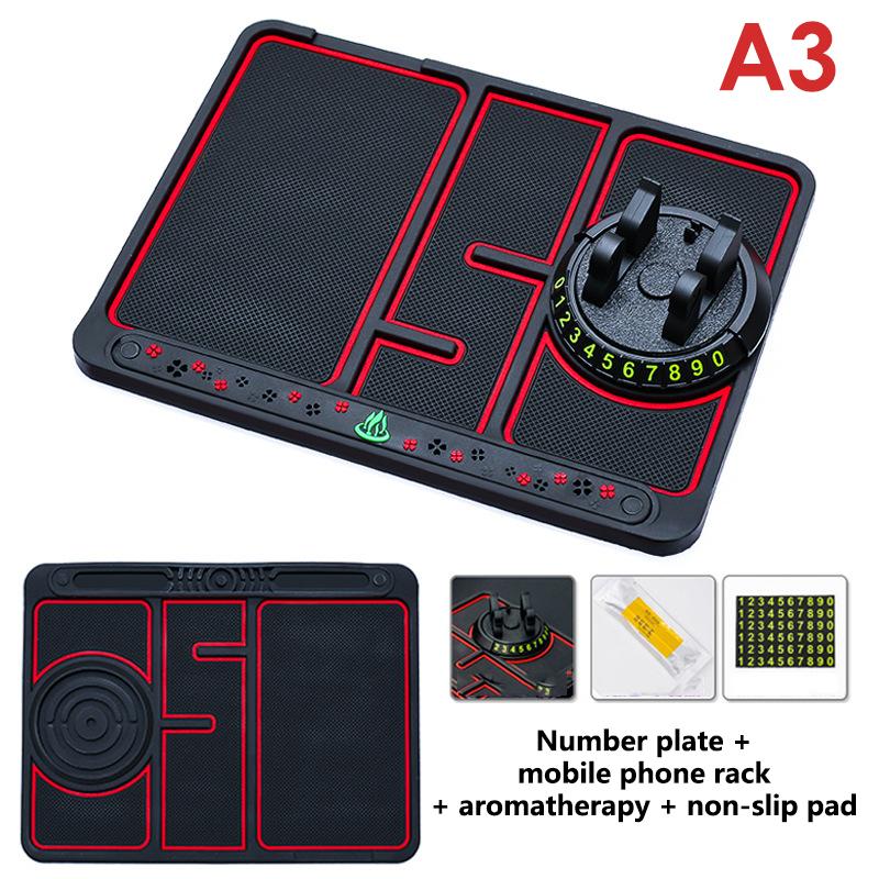 4 In 1 Car Anti-Slip Mat Silicone Dashboard Sticky Non-Slip Phone Holder Mat