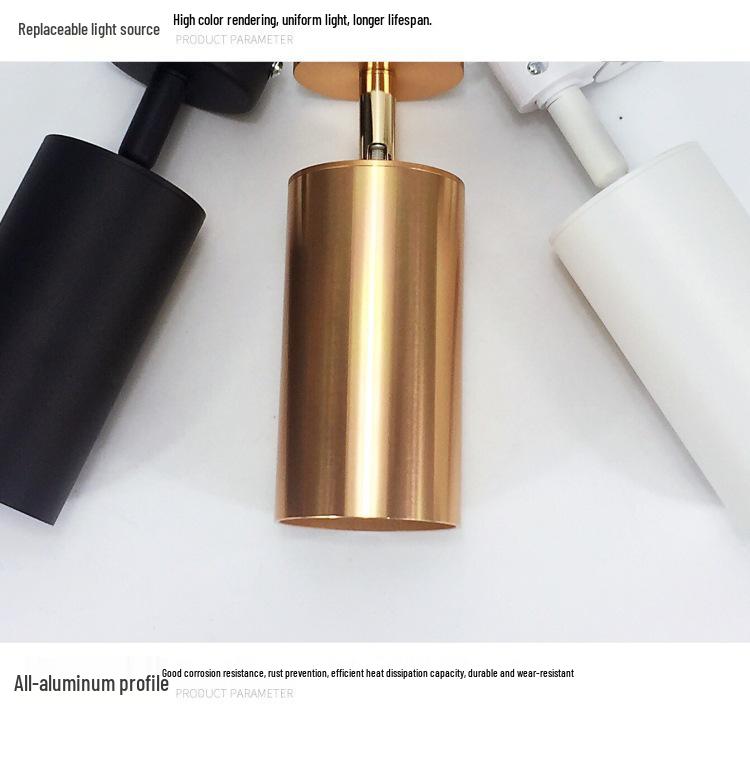Nordic Rose Gold LED Track Spotlight, 7W Surface Mounted Ceiling and Background Wall Display Light.