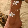 1PC Stylish Personality Elegant Geometric Lines Three-dimensional Dripping Flower Adjustable Anklet, Daily