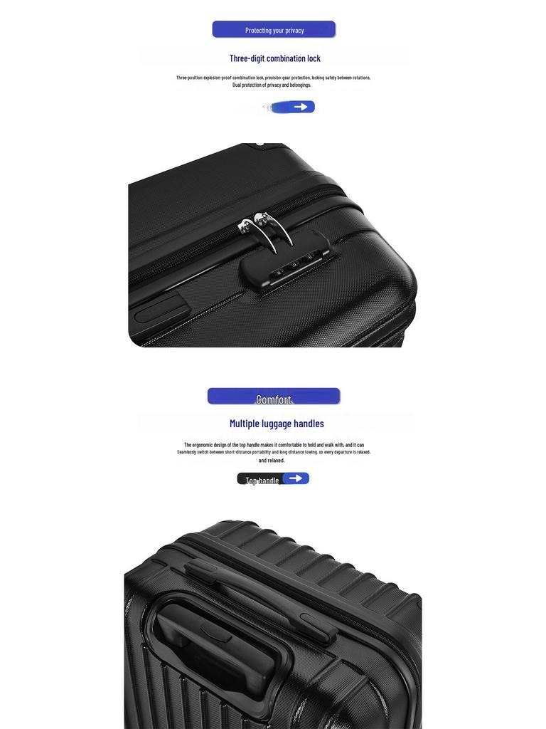 Cross-Border 20-Inch Large-Capacity Universal Wheel Suitcase Set, Thickened Cabin Size with Password Lock