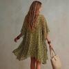 Leopard Print Summer Dress For Women With V Neck Chiffon Beach Coverup For Vacation