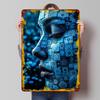 Mosaic Woman Face Art Tinplate Poster Customized Wall Art Vintage Retro Metal Signs for Interior Decoration Living Room Man Cave