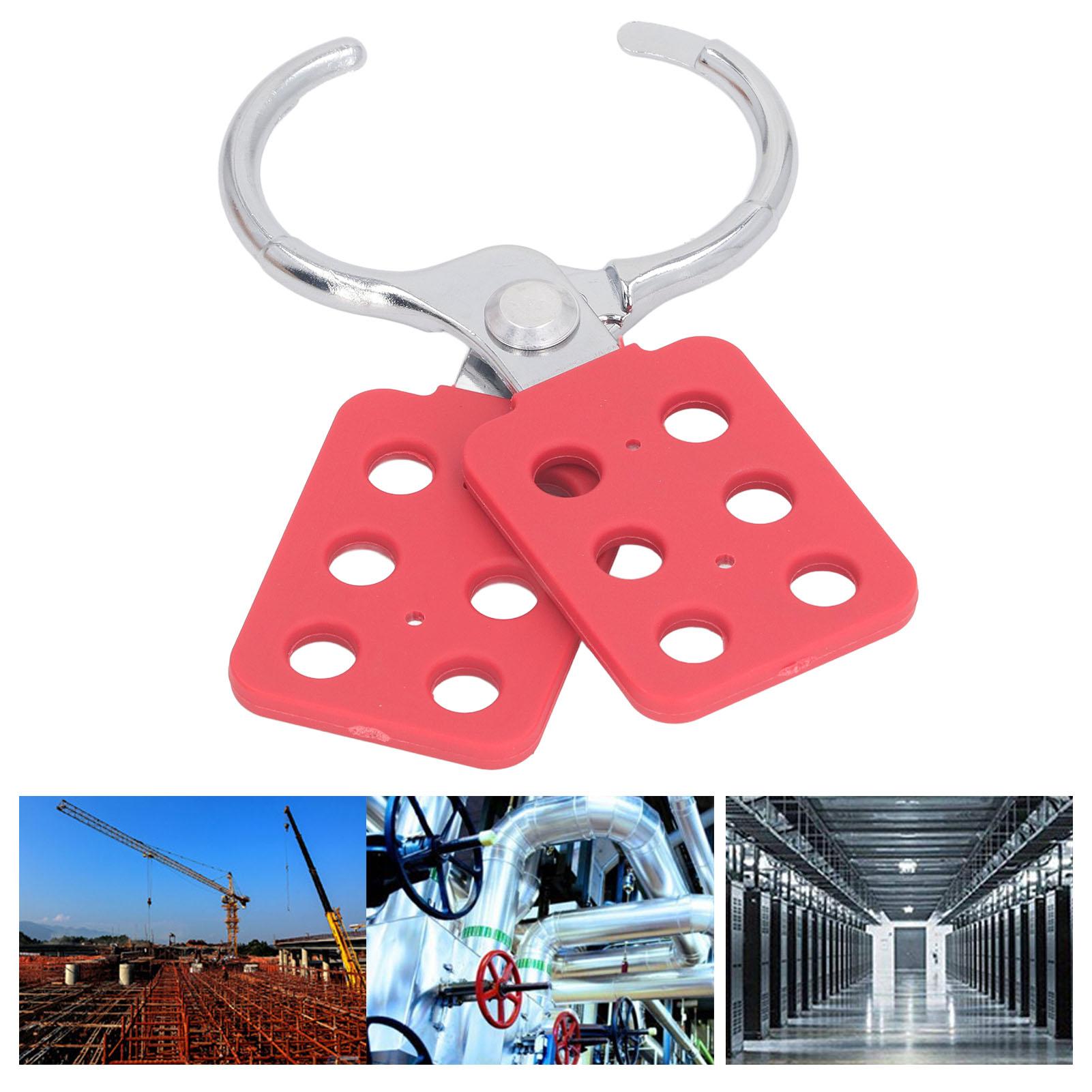6PCS Lock Out Tag Out Hasp Sparkproof 38mm Jaw Inner Diameter 6 Hole Interlock Lockout Tagout Safety Hasp Aluminum alloy+PA