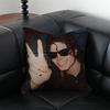 M-Michael Jackson Pop King Cushion Cover Pillow Case Anti-Dustmite Invisible Zipper Silky Plush Cushion