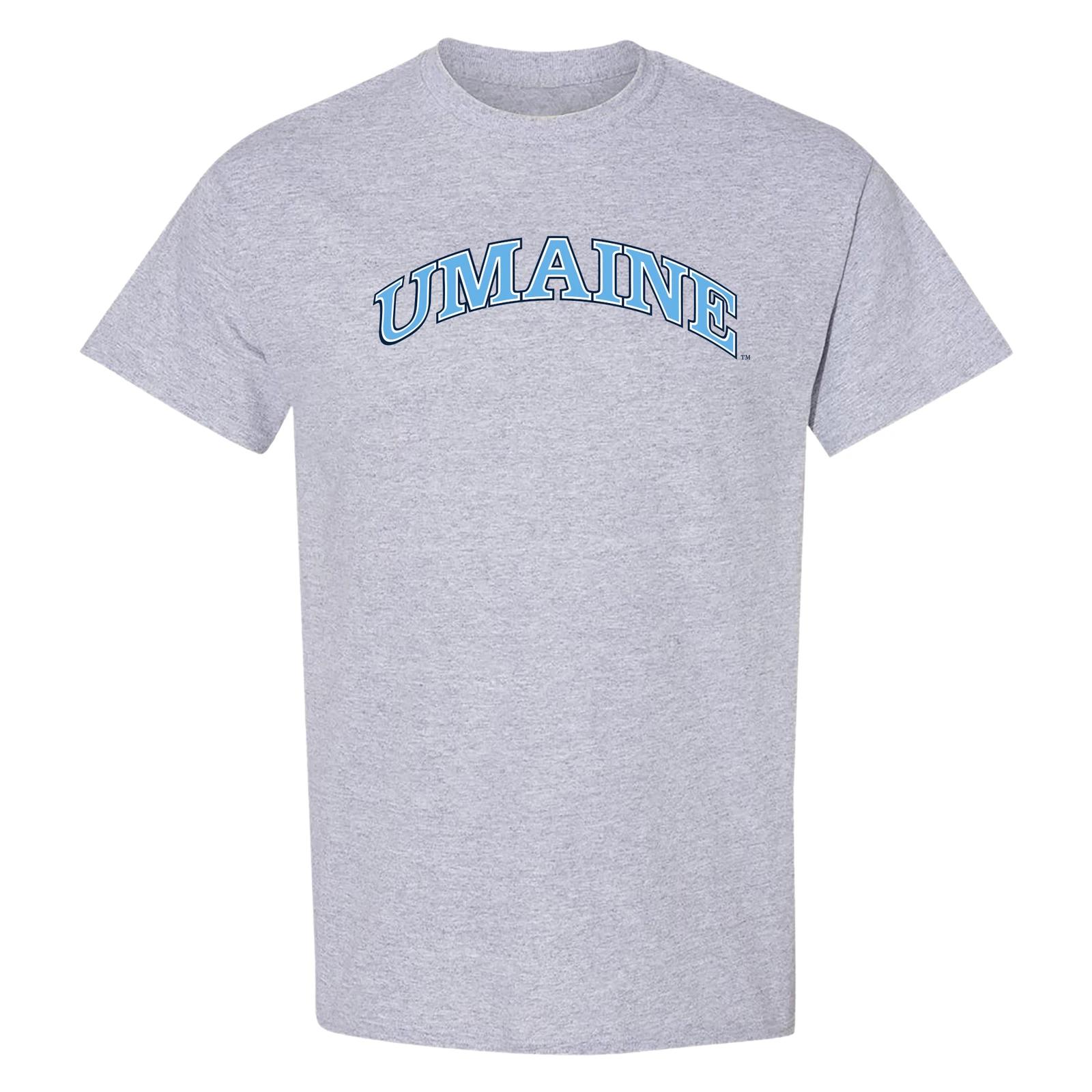 Maine Black Bears Arch Logo T Shirt - Sport Grey S