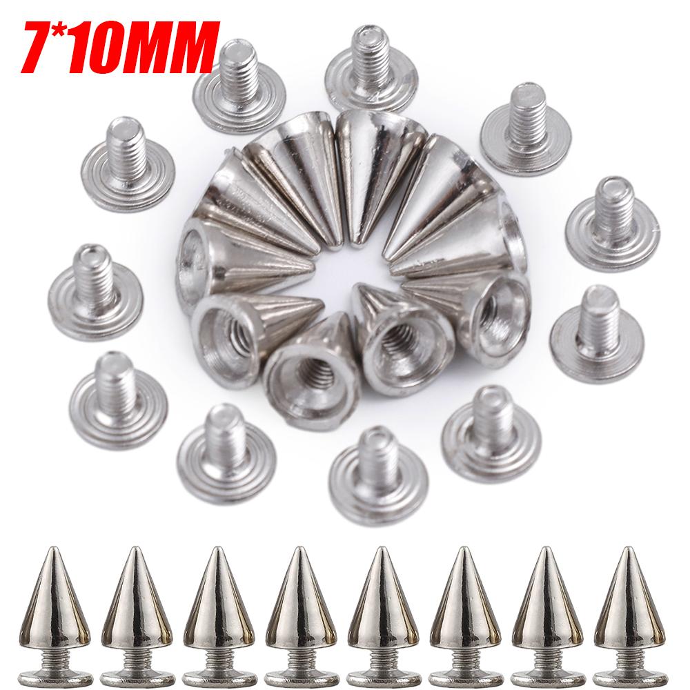 

Двойные колпачки Серебряные заклепки Конические гвоздики Серебряные круглые конические шипы DIY Панк Конические гвоздики Обувь Одежда Гвоздь Заклепки Ручной работы 20pcs