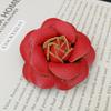 Korean Fabric Camellia Flower Brooch Pins Pearl Tassel Corsage Fashion Jewelry Brooches for Women Shirt Collar Accessories Gift