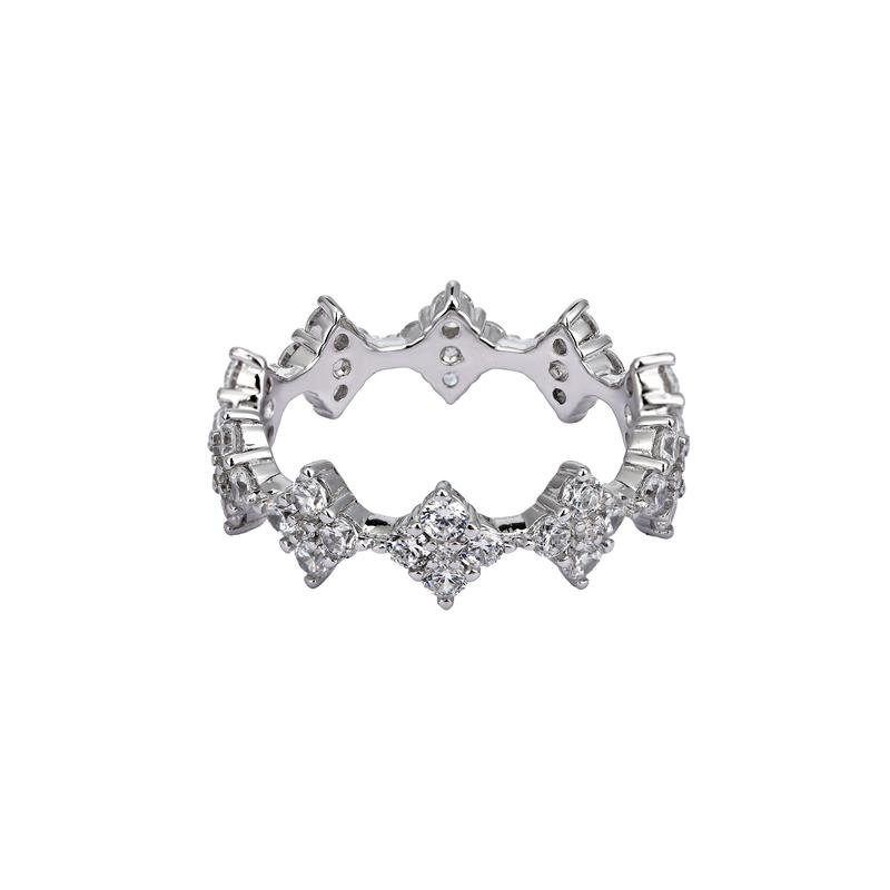 APM Monaco Fashionable and elegant design synthetic cubic zirconia ring for women silver white W22745OX серебряный