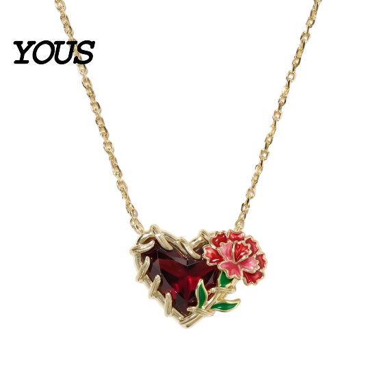 Dainty Pendant Necklace Birthstone Heart Necklace, Birth Stone And Flower Jan To Personalized Jewelry Dec Floral Birthday Gift for Mom Wife