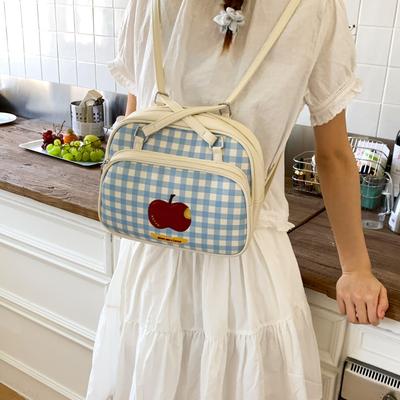 Korean Version of Girl Plaid Underarm Bag Women's 2025 New Large-capacity Tote Bag Multi-functional Backpack