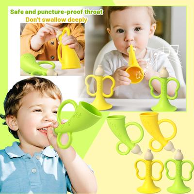 Baby Silikon Horn Blashorn Spielzeug, Pädagogische Früherziehung, Kaubares Musikinstrument Spielzeug für Kleinkinder