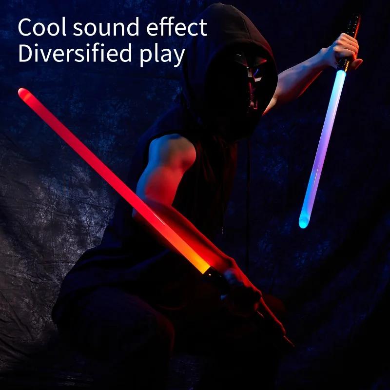 78/98cm Metal Laser Lightsaber Katana 20 Led Light Color Changing Luminous Sword Real Japanese Katana Sabre Samurai Sabre Toy
