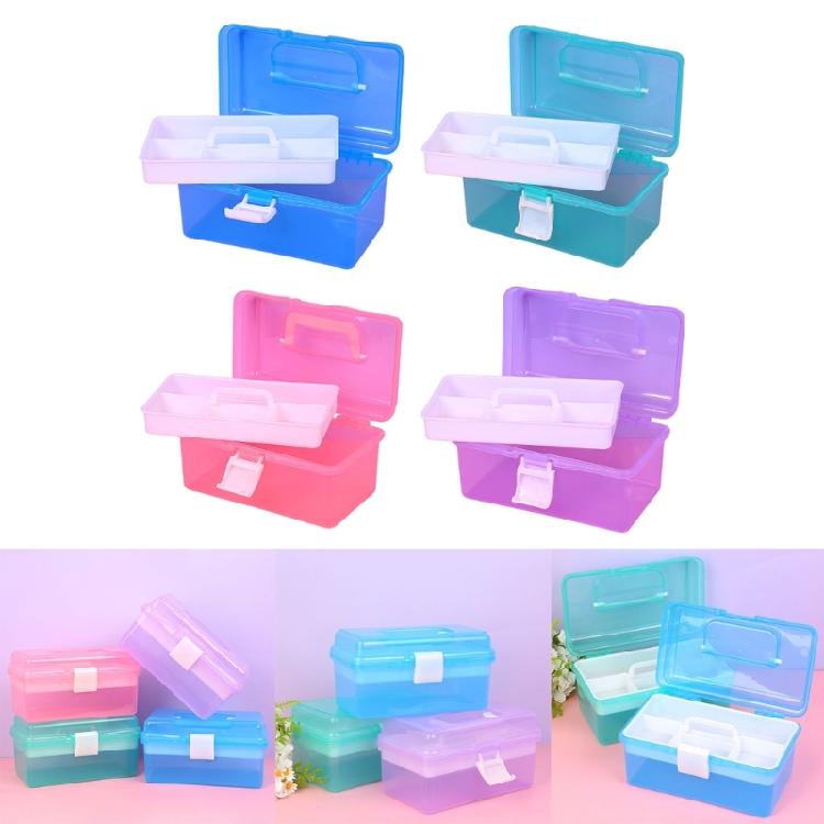 Transparente Spielzeugaufbewahrungsbox mit Tablett Große Kunststoffbox zur Organisation kleiner Gegenstände