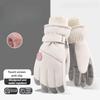 Fleece Lined Winter Skiing Gloves Anti-slip Waterproof Warm Riding Gloves Windproof Touchscreen Cycling Mitten for Women