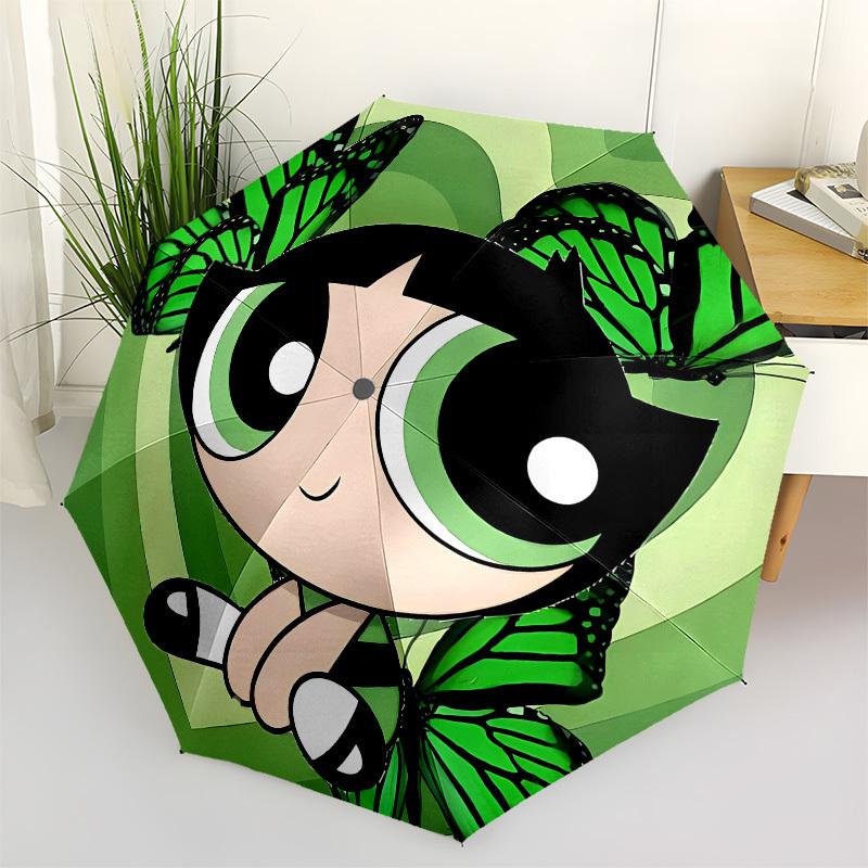 

Butterfly Girl, Green Butterfly Automatic Opening and Closing, 8 rib Structure Portable Umbrella, Suitable for Men and Women in All Seasons
