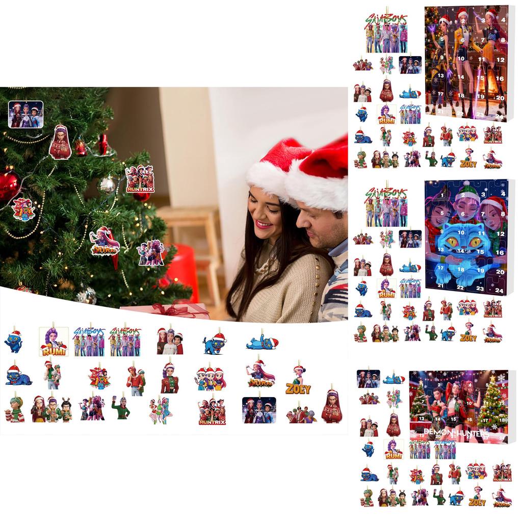 Kpop Demon Hunters Christmas Countdown Calendar Acrylic Wall Hanging Gift For Teens
