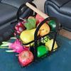 Folding 2 Tiers Countertop Removable Iron Fruit Vegatable Basket Double-layer Bread Snacks Storage Rack