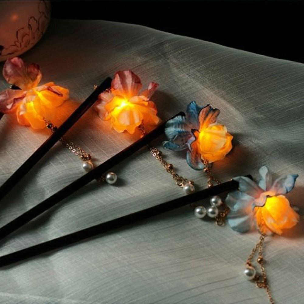 Bridal Tassel For Girls Flower Women Hair Sticks Chinese Hair Fork Korean Hanfu Hairpins Hair Clip