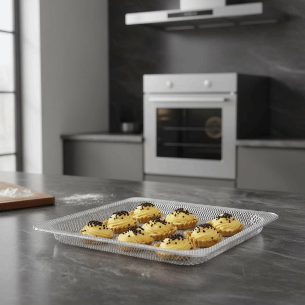Stainless Steel Air Fryer Grill Tray Square Oven Baking Basket Home