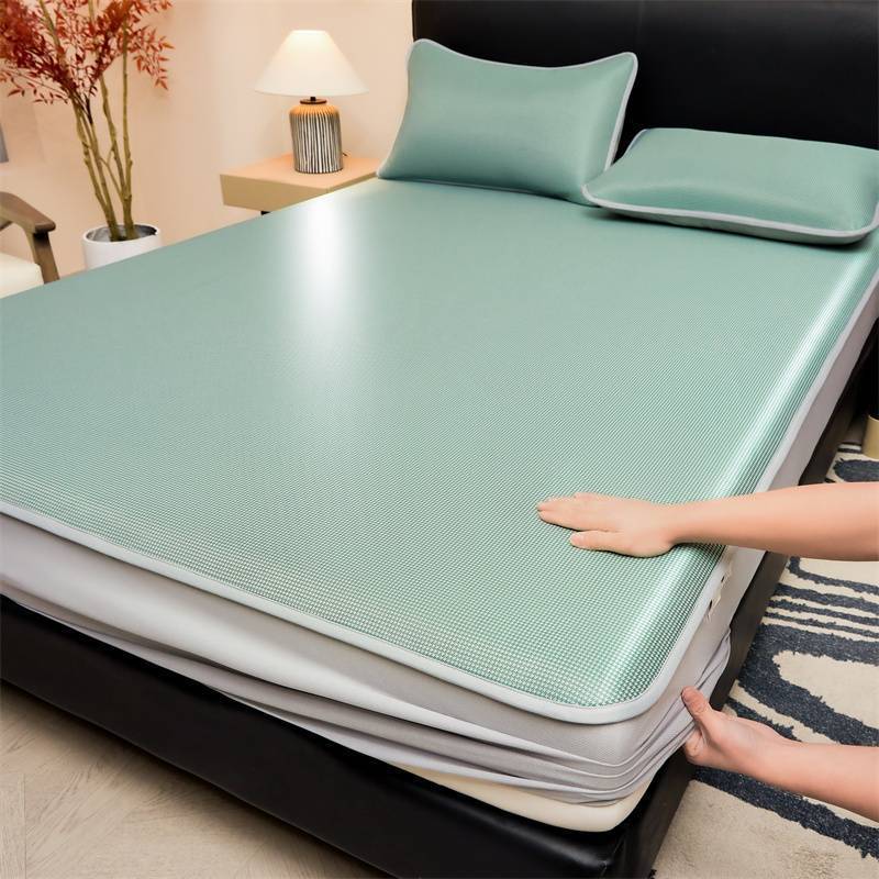 Carbon Light Ice Silk Mat Mattress Model Single-piece Three-piece Set Solid Color Light Luxury Cool Mat Mattress Model