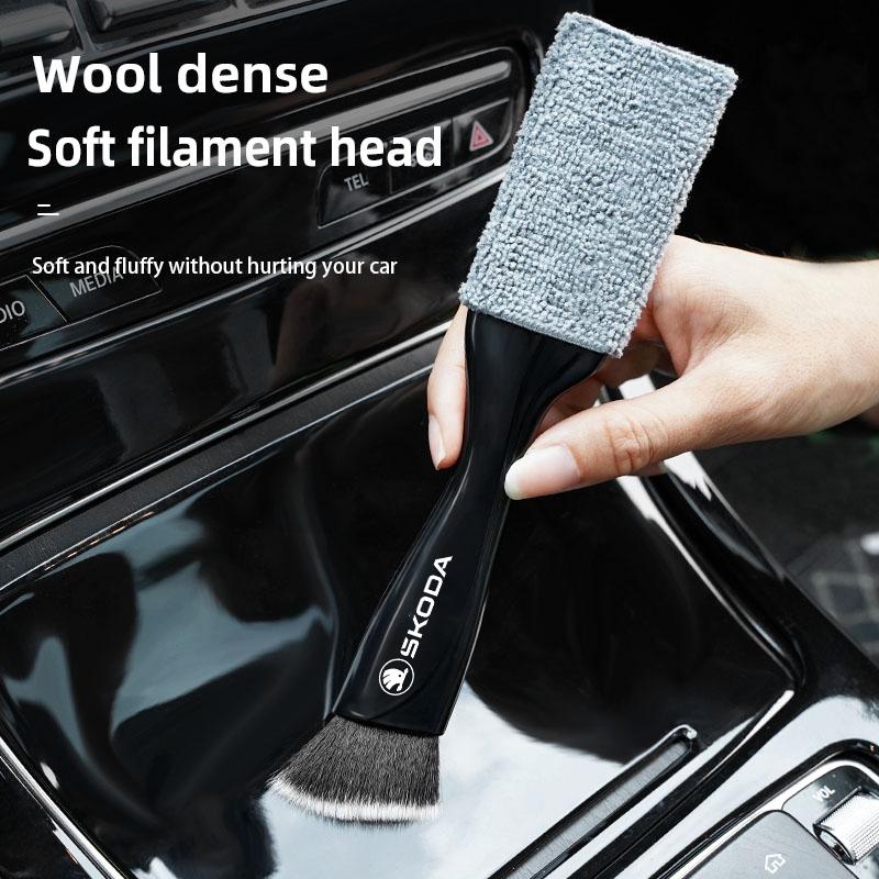2 In 1 Car Dust Tool Cleaning Brush Accessories For Skoda Yeti Kamiq Kodiaq Karoq Octavia Fabia Rapid Mk3 Superb Derivati Scala VO9