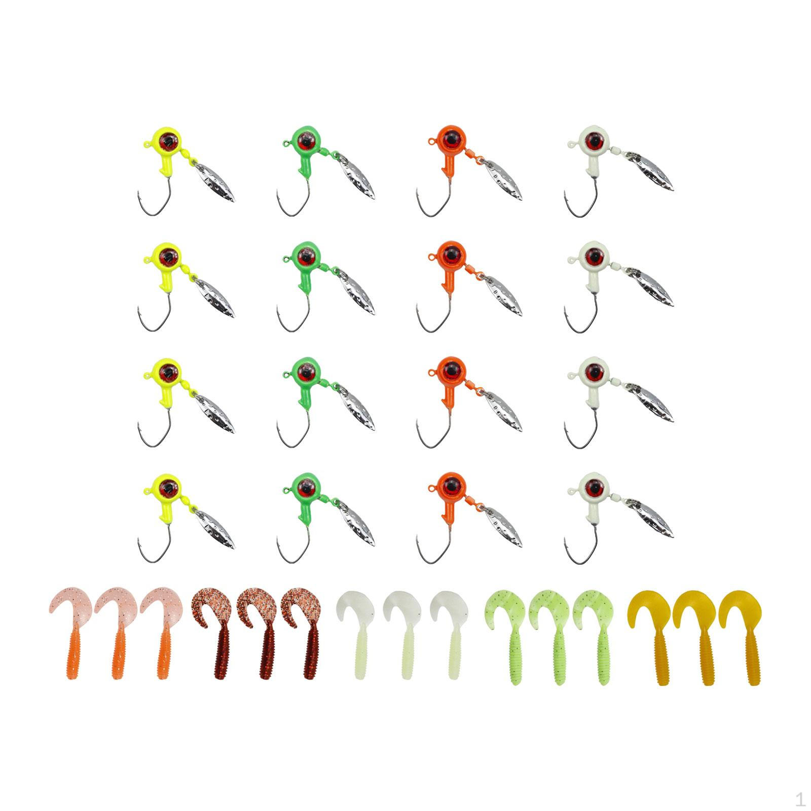 

Рыболовные джиг-головки с коробчатыми острыми крючками для ловли судака и окуня 32PCS