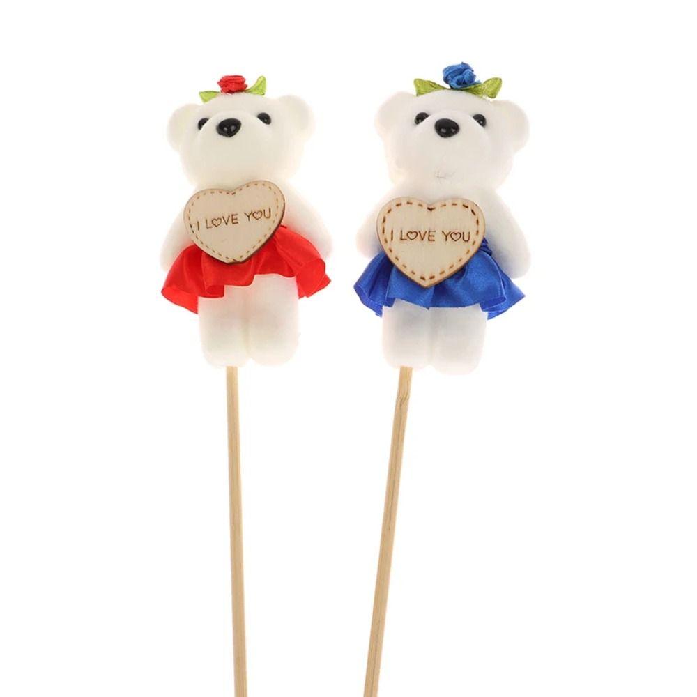 10pcs/set Foam Bear Mini Bear Flower Bouquet Plush Animal Cartoon Bouquet Doll Kids/Children Toys