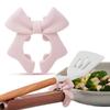 Bow-knot Spoon Rest Silicone Construction Spoon Pan Holder Practical Pan Clip Rack  Cooking