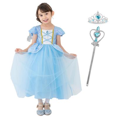 [monoii] Aschenputtel Prinzessinnenkleid für Kinder, Rapunzel Robe Set, Prinzessinnenkostüm, Kinder Cosplay, Halloween Kostüm, Mädchenkostüm, Weihnachten,