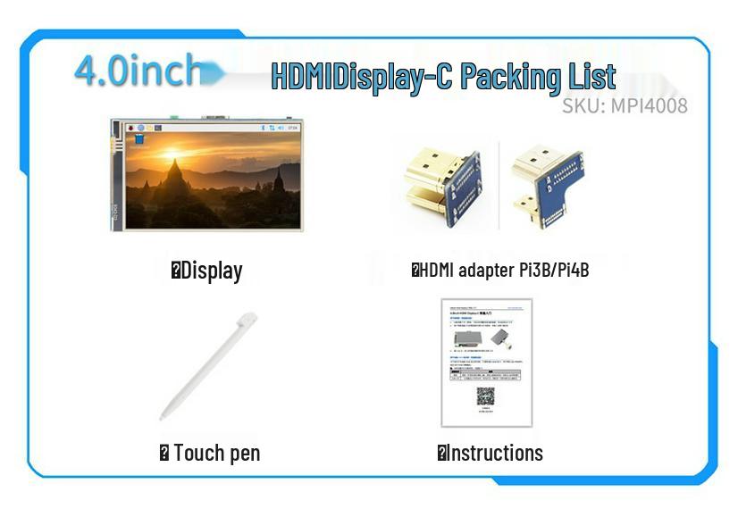Raspberry Pi 4 HDMI Touchscreen: 3.5", 4", 5", 7" with Resistive/Capacitive Options