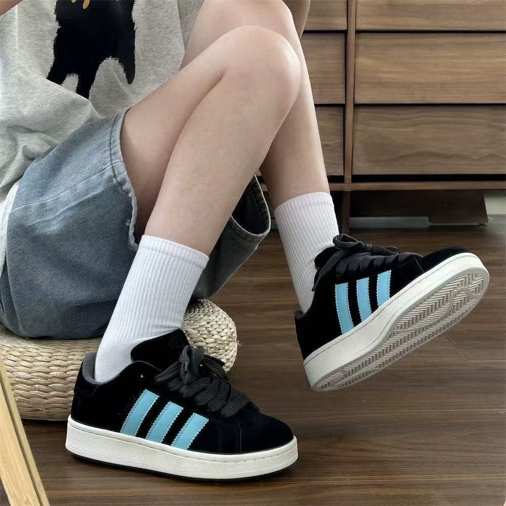 Retro Hong Kong style couple skateboard shoes ins niche students lightweight sports casual shoes black shoes 35 чёрный