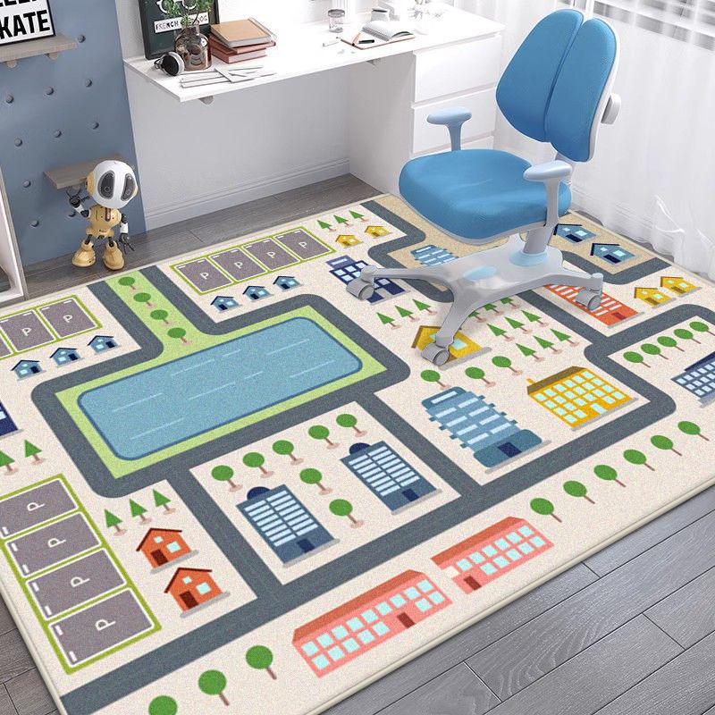Modern Cute Cartoon Carpet Children's Room Decor Rug Fluffy Easy Cleaning Non-slip Mat for Kids Big Size Living Room Carpets