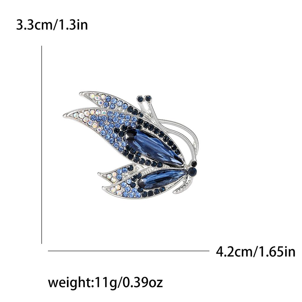 Emalje Sommerfugl Brosjer for Kvinner Unisex Rhinestone Insekt Pins Bankett Fest Ryggsekk Gaver Smykketilbehør