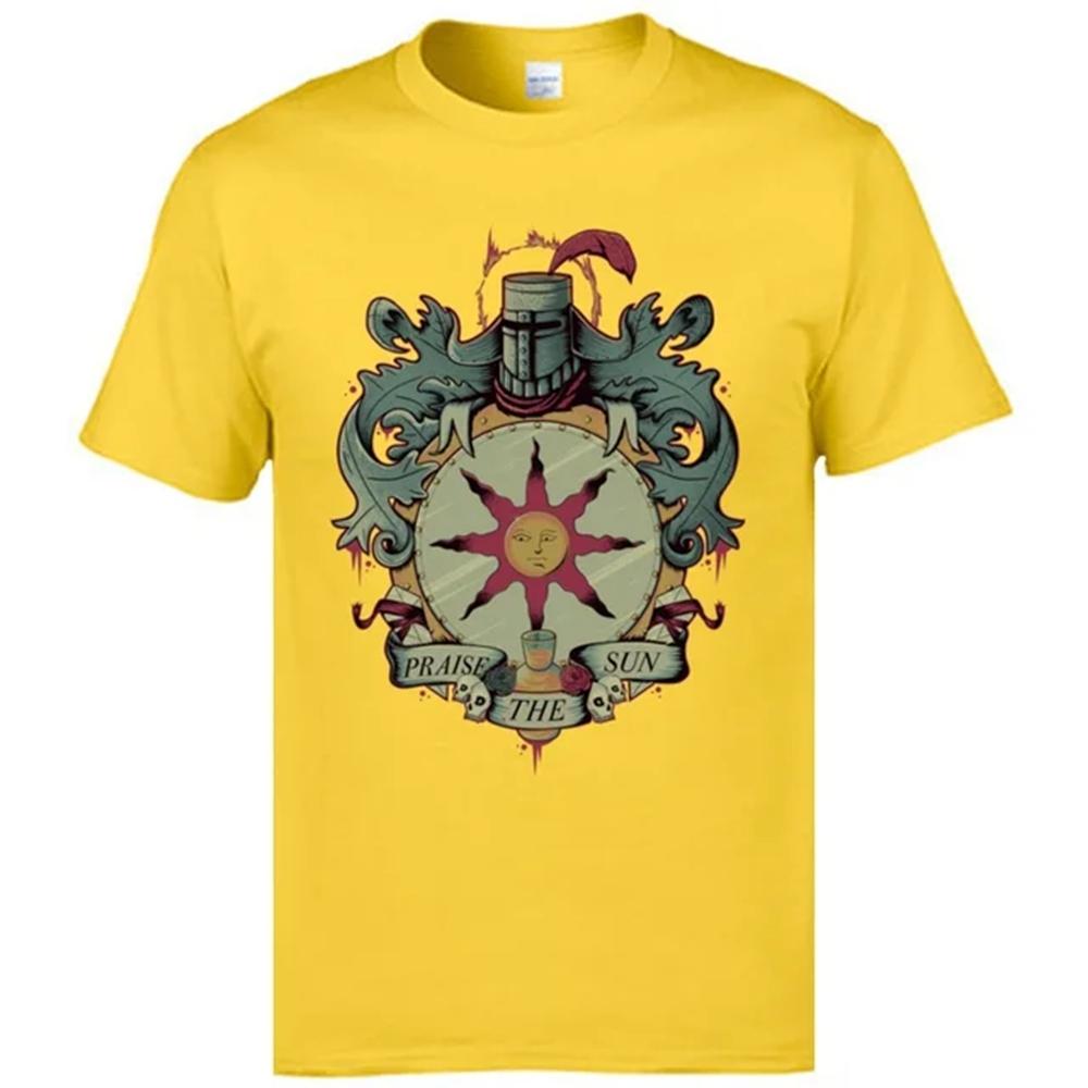 New Arrival Unisex Tops Tees Dark Souls Normal T Shirts Cotton Fabric Short Sleeve Camisa T Shirt Round Neck Vintage