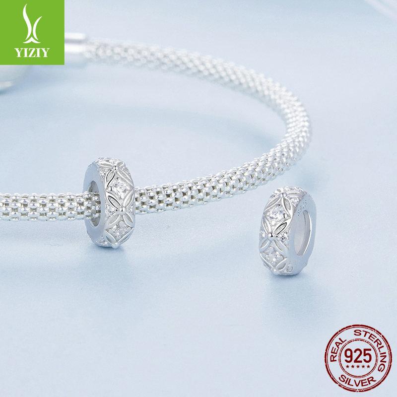 Embossed Diy Silicone Positioning Bracelet Beads, Elegant Luxury S925 Sterling Silver Beads