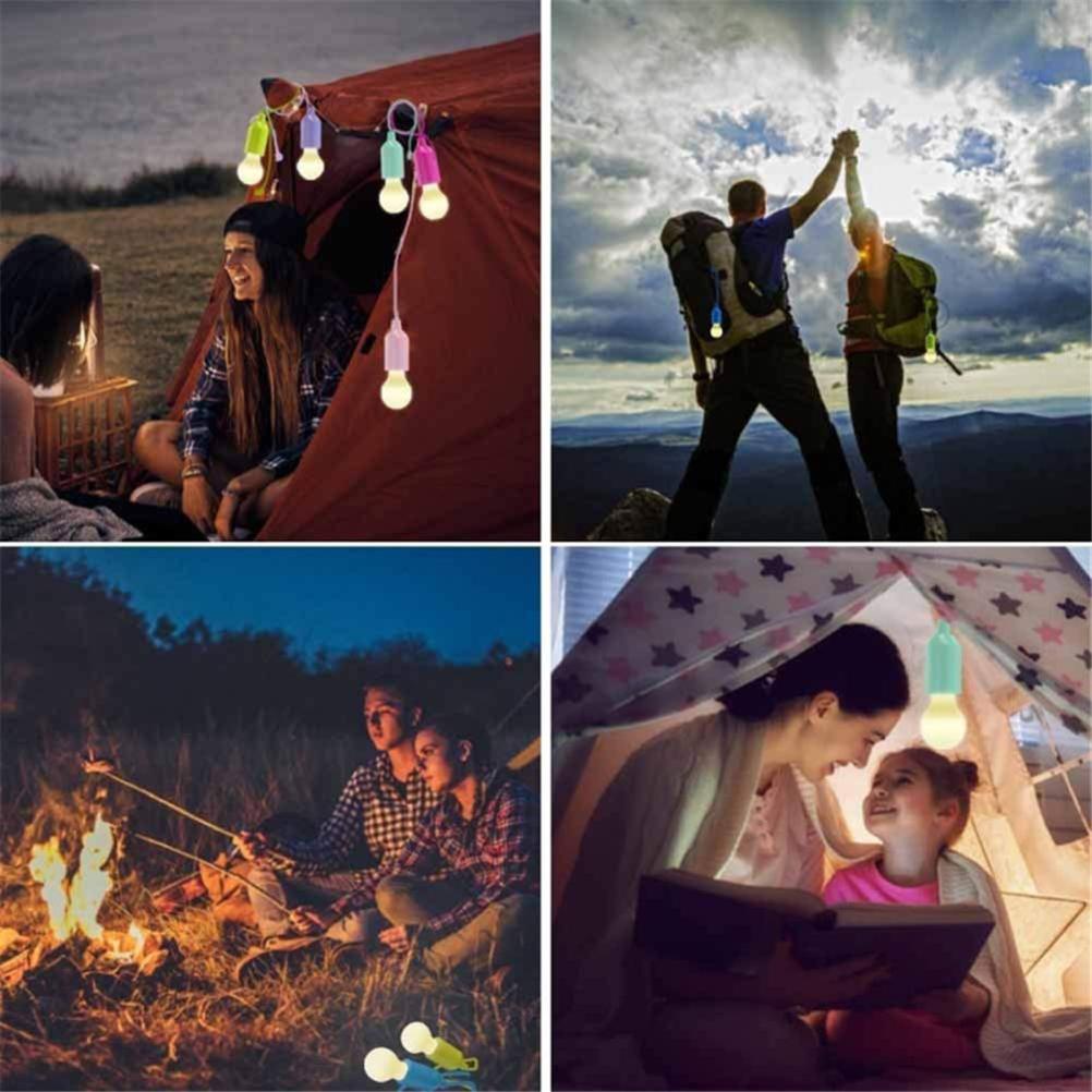 3Pcs 4Pcs 5Pcs LED Pull Cord Bulb Light Hanging Bulb Battery Powered Portable Hanging Lamp on A Rope for Backyard