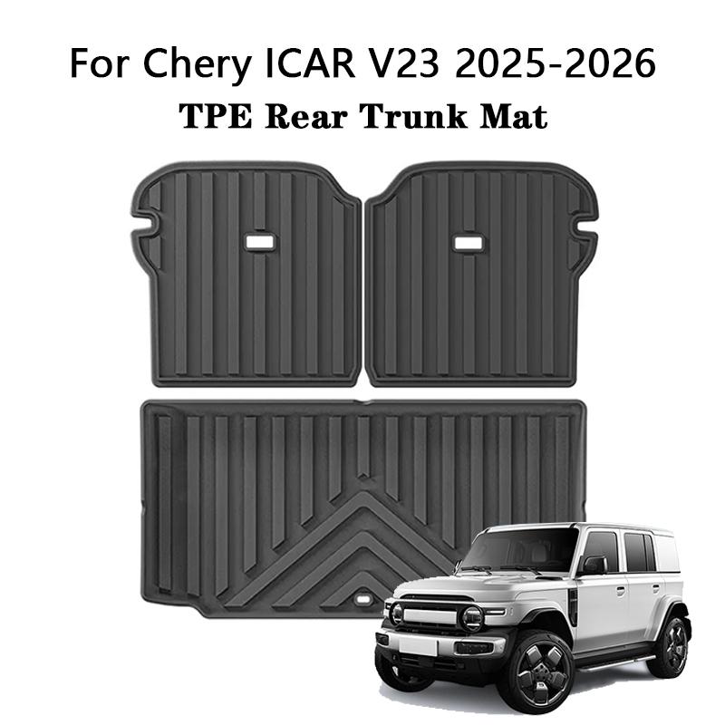 For Chery ICAR V23 2025-26 Trunk Mat TPE Rear Seat Backrest Mat All Weather Anti Dirty Pad Trunk Carpet Cargo Liner Car Foot Pad