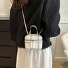 Black And White Pu Street Fashion Bucket Bag For Women With Chain Strap 2023 New Style