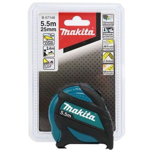 Makita B-57146 Convex 5.5m 25mm Wide Tape Measure, Blue