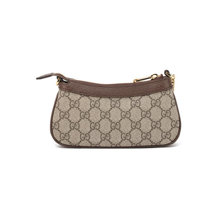 Gucci Ophidia Double G Logo Zipper Closure Canvas And Leather Mahjong Bag Women Shoulder Bag Beige Ebony 764960-K9GSG-8367