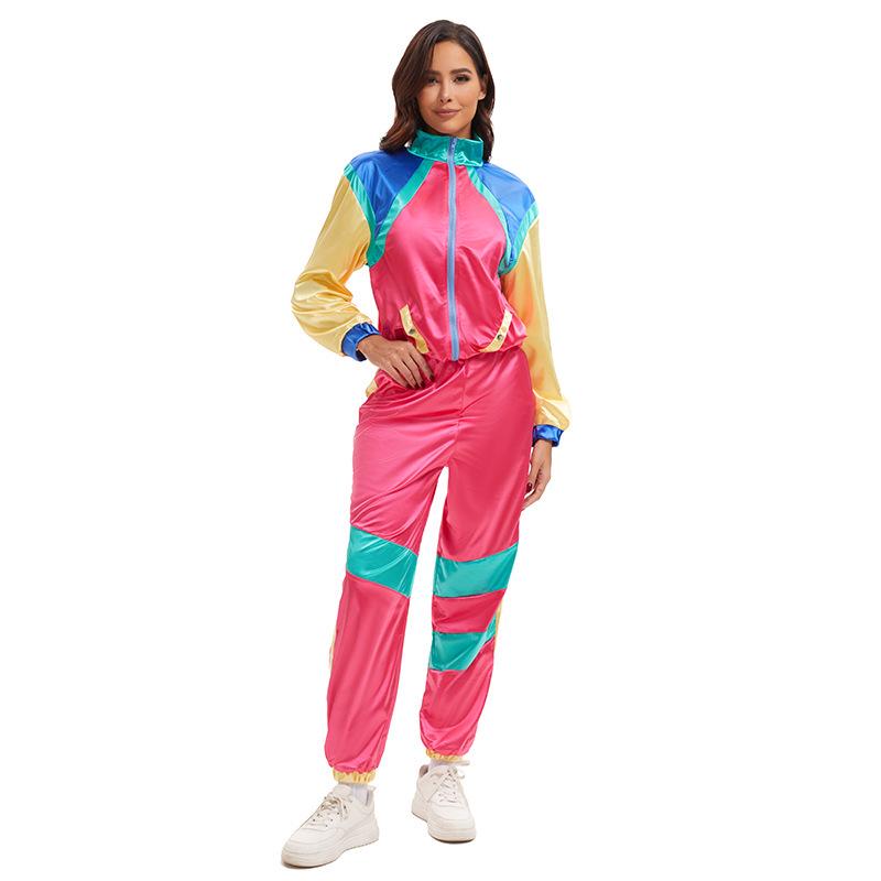 Unisex Retro 70er Jahre Hippie Disco Tanz Kostüm Set