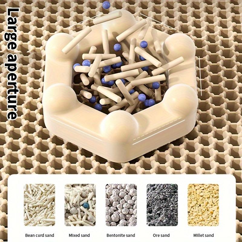 1pcs Large Honeycomb Cat Litter Mat Dual-Layer Waterproof  Easy To Clean Scatter Control Rug for Kitty Litter Box Urine-Proof & Effortless Maintenance