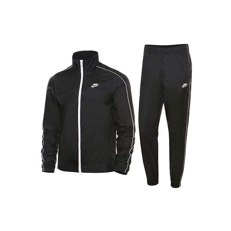 Nike Sportswear Woven Tracksuit Black White Men BV3030-010 XS
