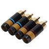 Preffair 4PCS RCA Lotus Plug Gold Plated Brass Wear Resistant RCA Plug with Carbon Fiber Shell R1759